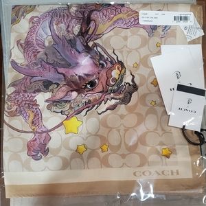 Coach Silk Lunar New Year Dragon Scarf